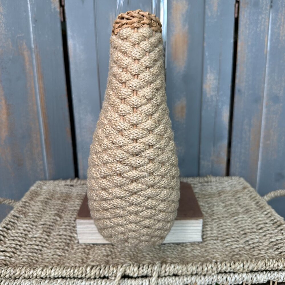 Oscar de la Renta Natural Woven Rope Wicker Ring Lucite Handle Tote Bag  NWOT - Picture 6 of 16